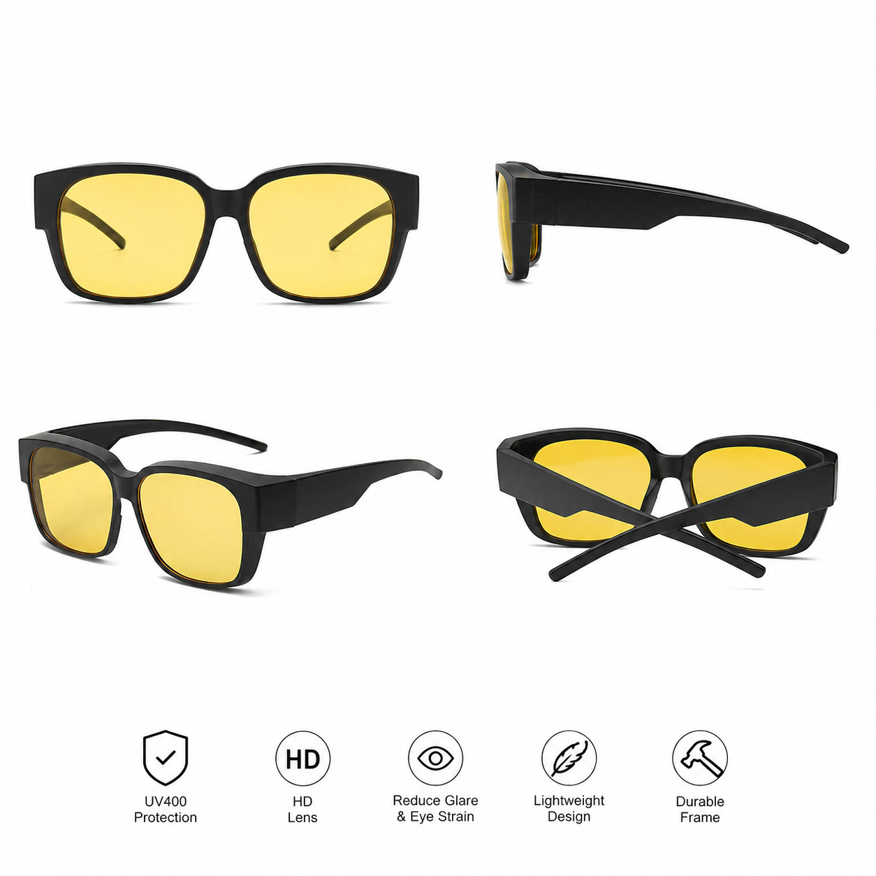 Night Vision Goggles Sunglasses for Men (Biker)