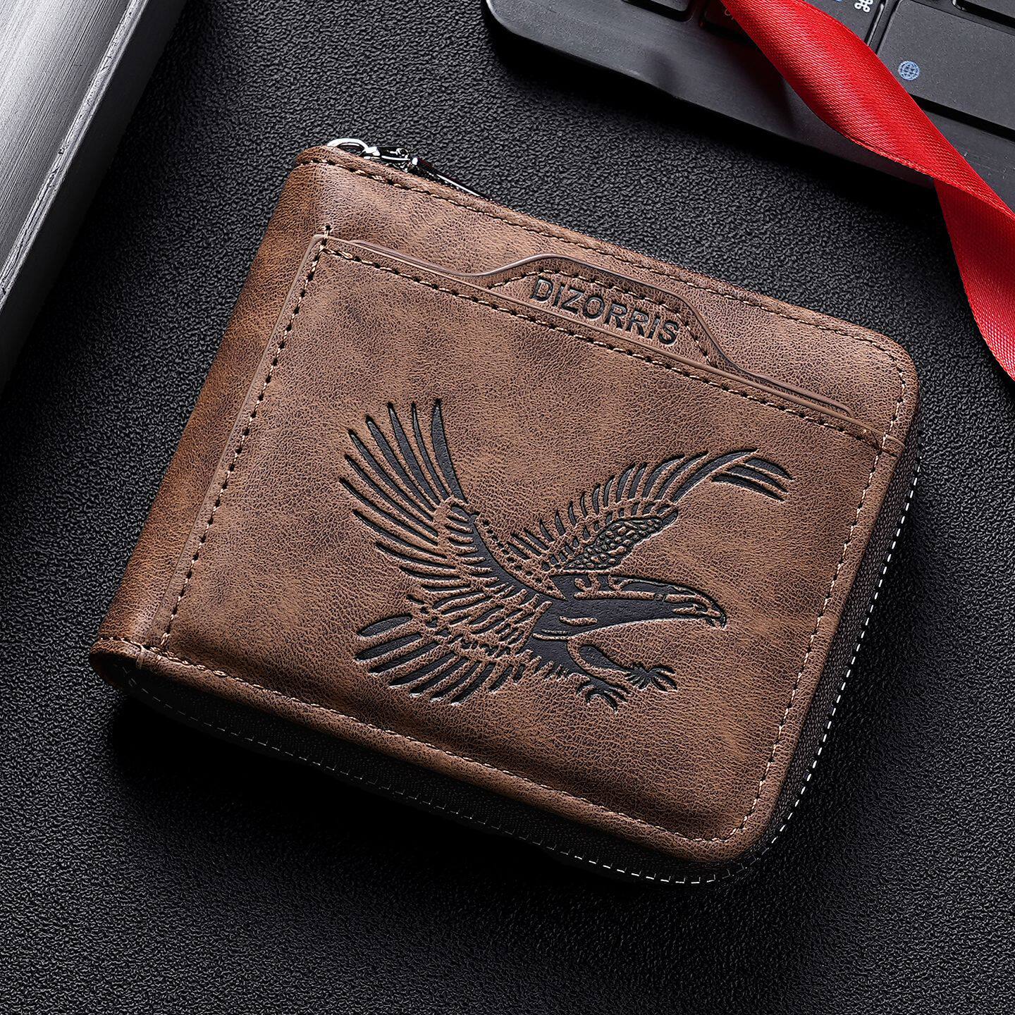 Short Men's Wallet, Thin, Fashionable, Casual, Zippered, Soft Leather Wallet, Multiple Card Slots, Large Capacity, Small Wallet