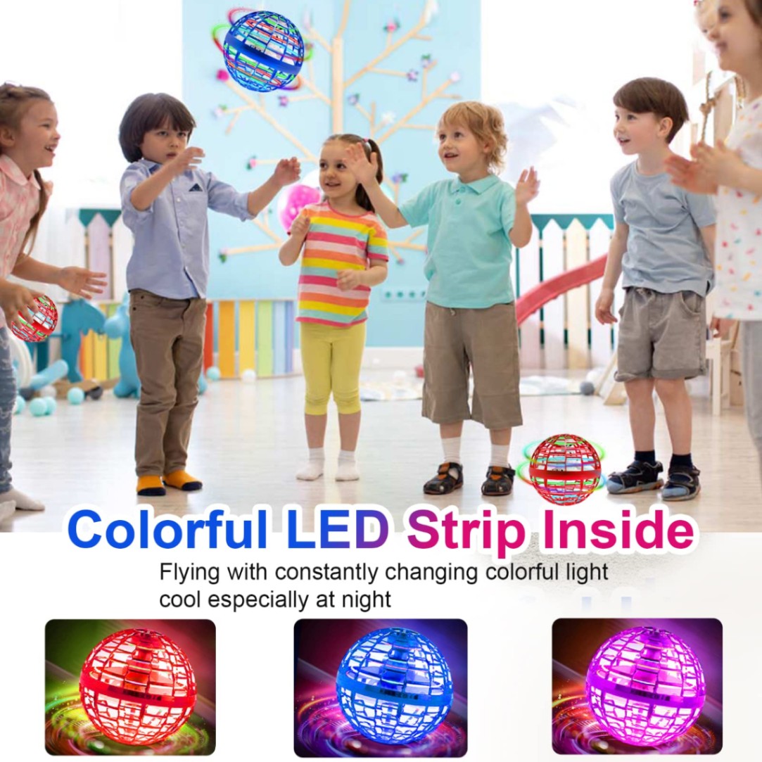 Flying Magic Ball Toys LED Magic Hand Controlled Spinner 360° Rotating Toy