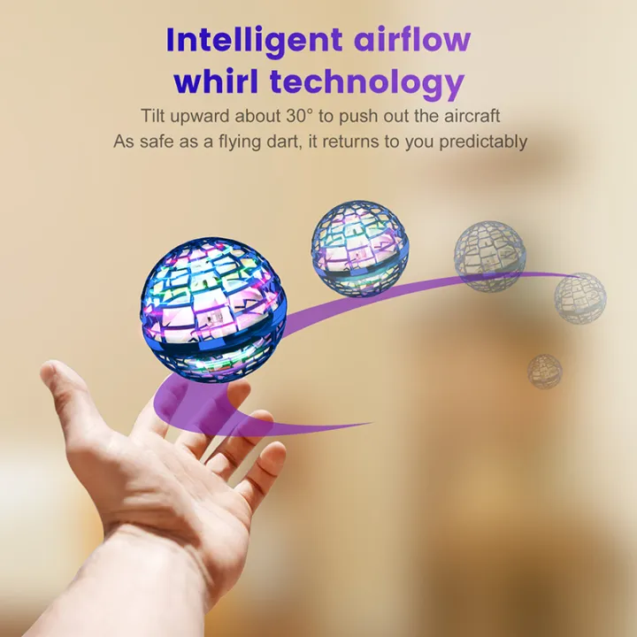 Flying Magic Ball Toys LED Magic Hand Controlled Spinner 360° Rotating Toy