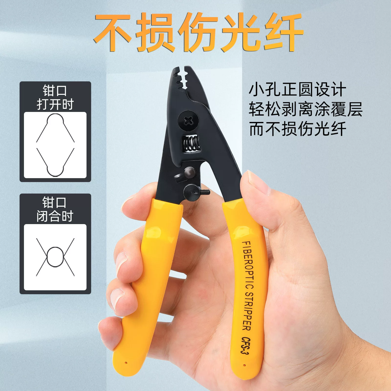 Optical fiber sheath wire stripping pliers