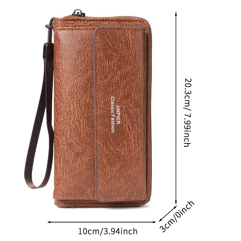 Cross-Border  Wallet Pu Multi-Card Slot Casual Long Wallet New Large-Capacity Clutch Bag Mobile Phone Coin Purse for Men