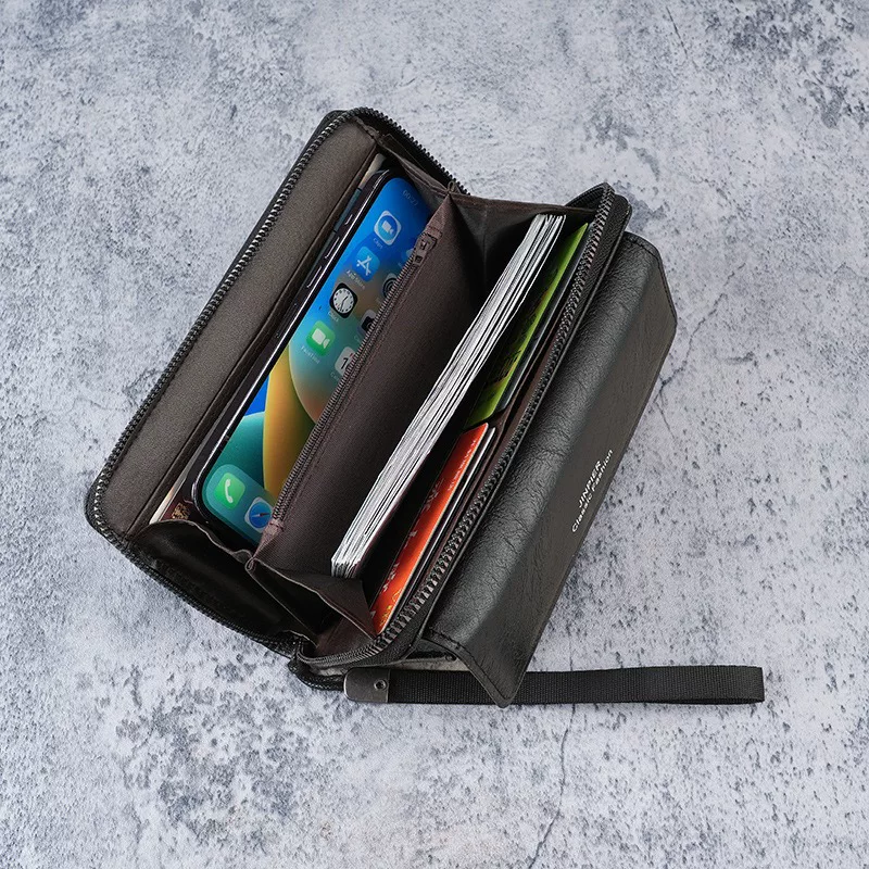 Cross-Border  Wallet Pu Multi-Card Slot Casual Long Wallet New Large-Capacity Clutch Bag Mobile Phone Coin Purse for Men