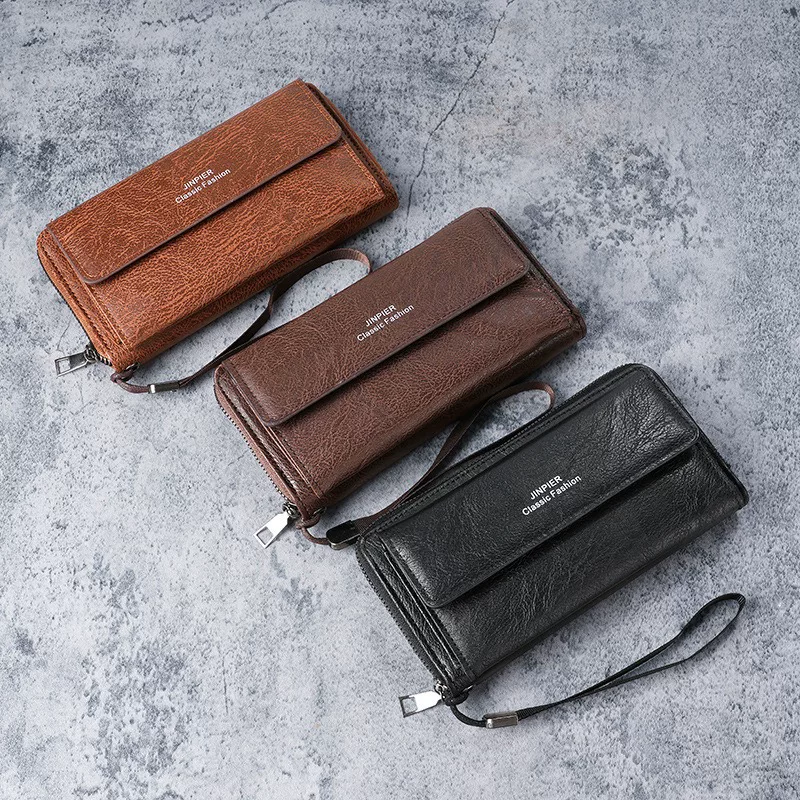 Cross-Border  Wallet Pu Multi-Card Slot Casual Long Wallet New Large-Capacity Clutch Bag Mobile Phone Coin Purse for Men