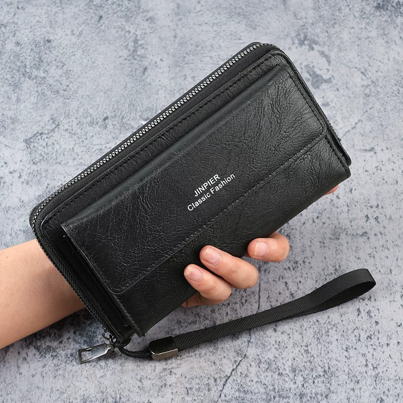 Cross-Border  Wallet Pu Multi-Card Slot Casual Long Wallet New Large-Capacity Clutch Bag Mobile Phone Coin Purse for Men